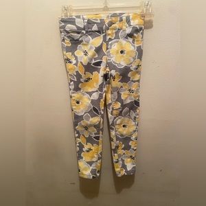 Gymboree Jeggings Floral Design Yellow and Gray Size 4